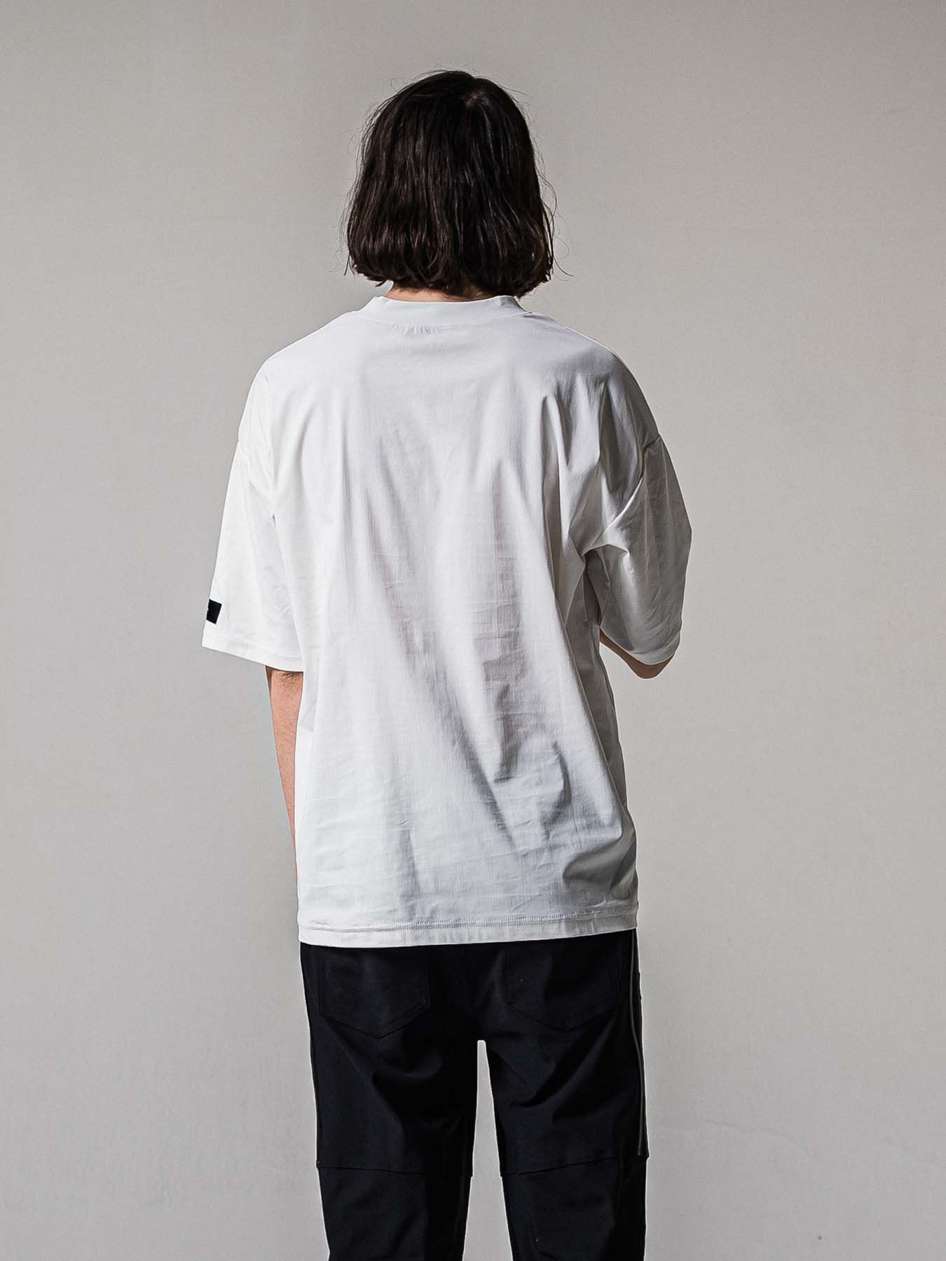 【予約品 11月16日(日) 締切】SIDE RC OVER T / サイドロゴプリント オーバーサイズ ナイロンTシャツ / ホワイト