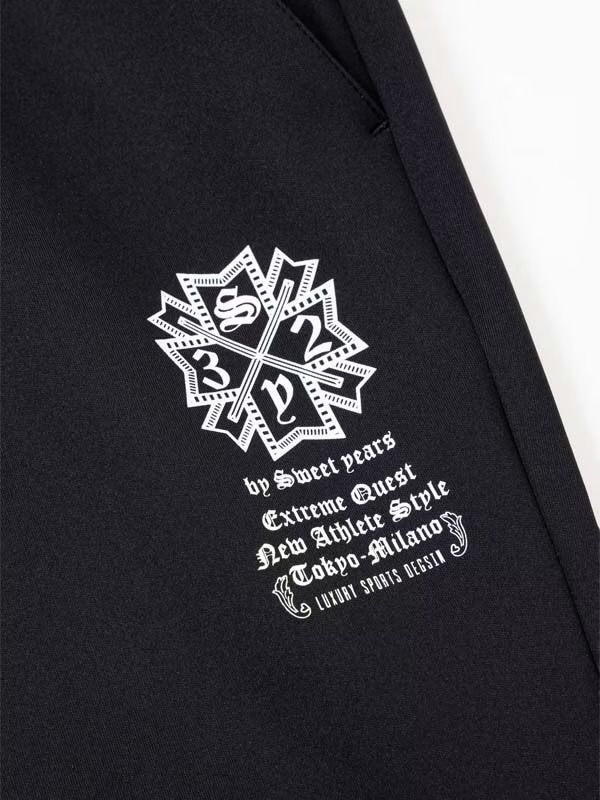 DOUBLE KNIT GOTHIC LOGO PANTSブラック【SY32 by SWEET YEARS】