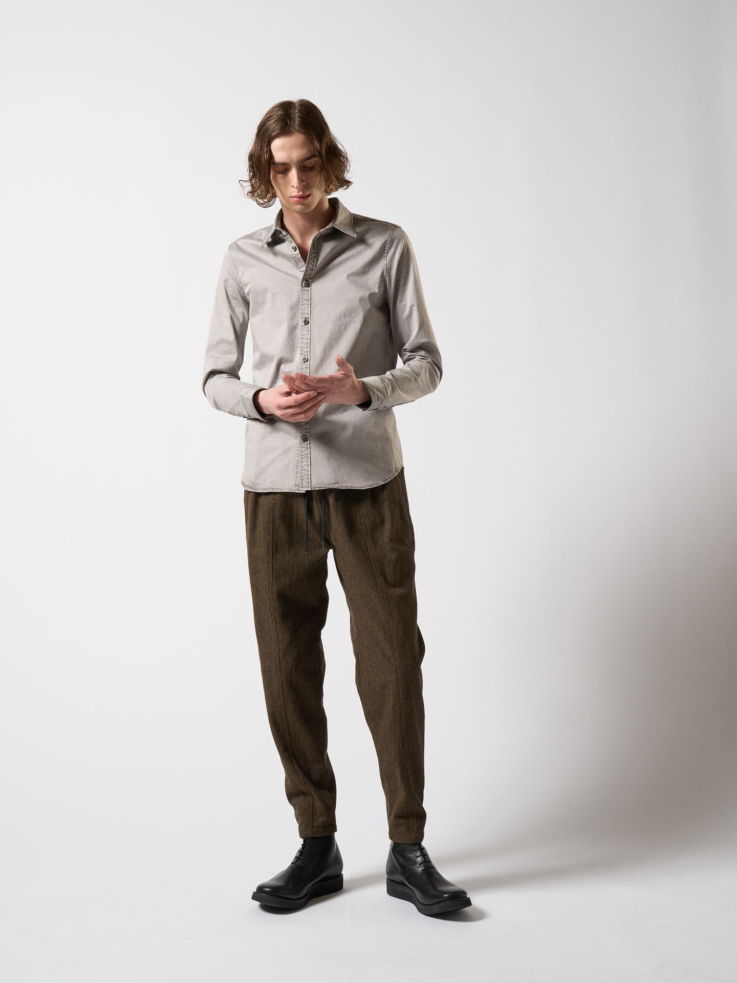shirt standard(garment dye) / シャツ / ライトグレー