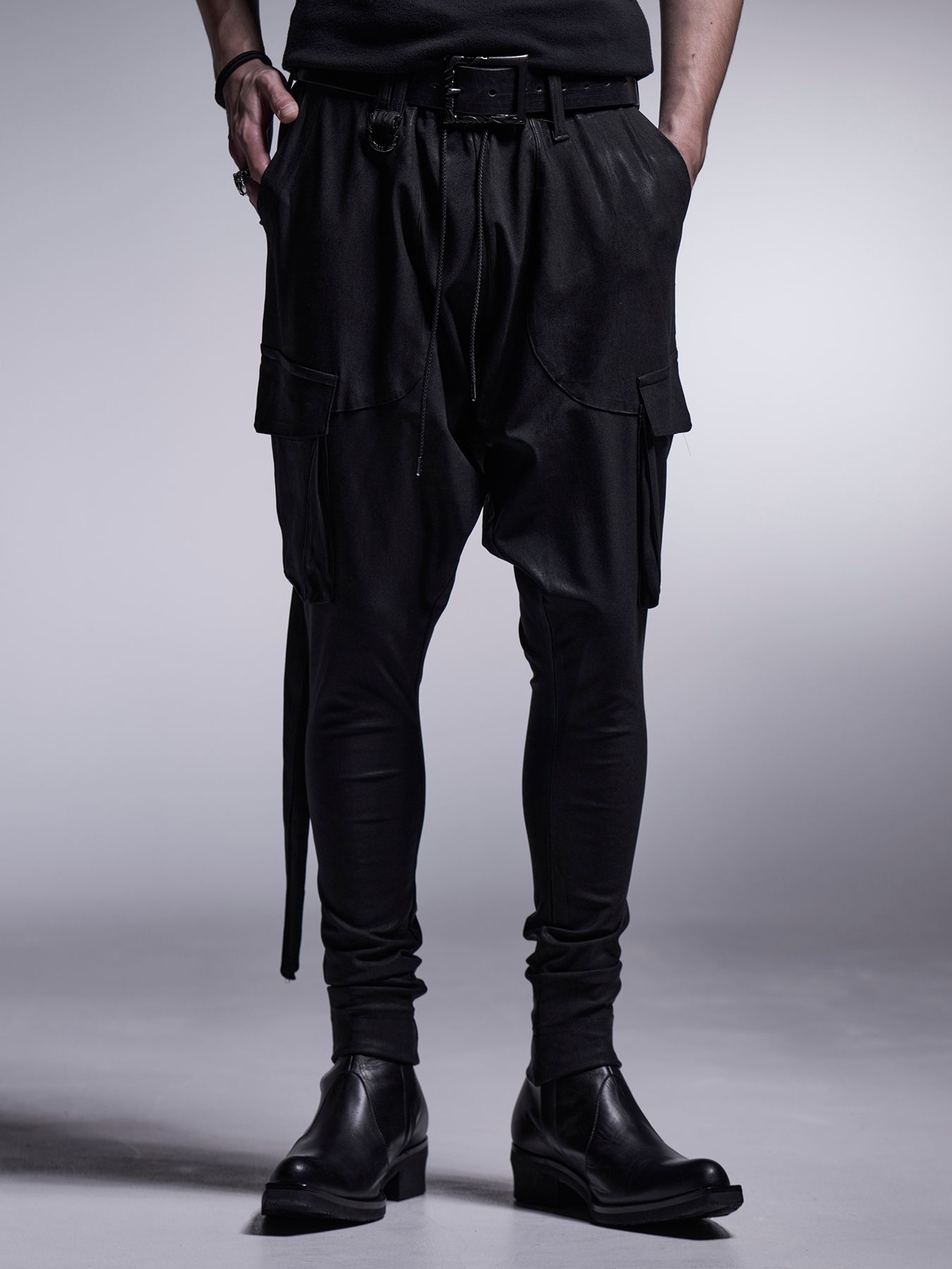 【予約品 7月13日(日) 締切】Sarrouel Pants / ハイテンションジャージ サルエルカーゴパンツ / ブラック