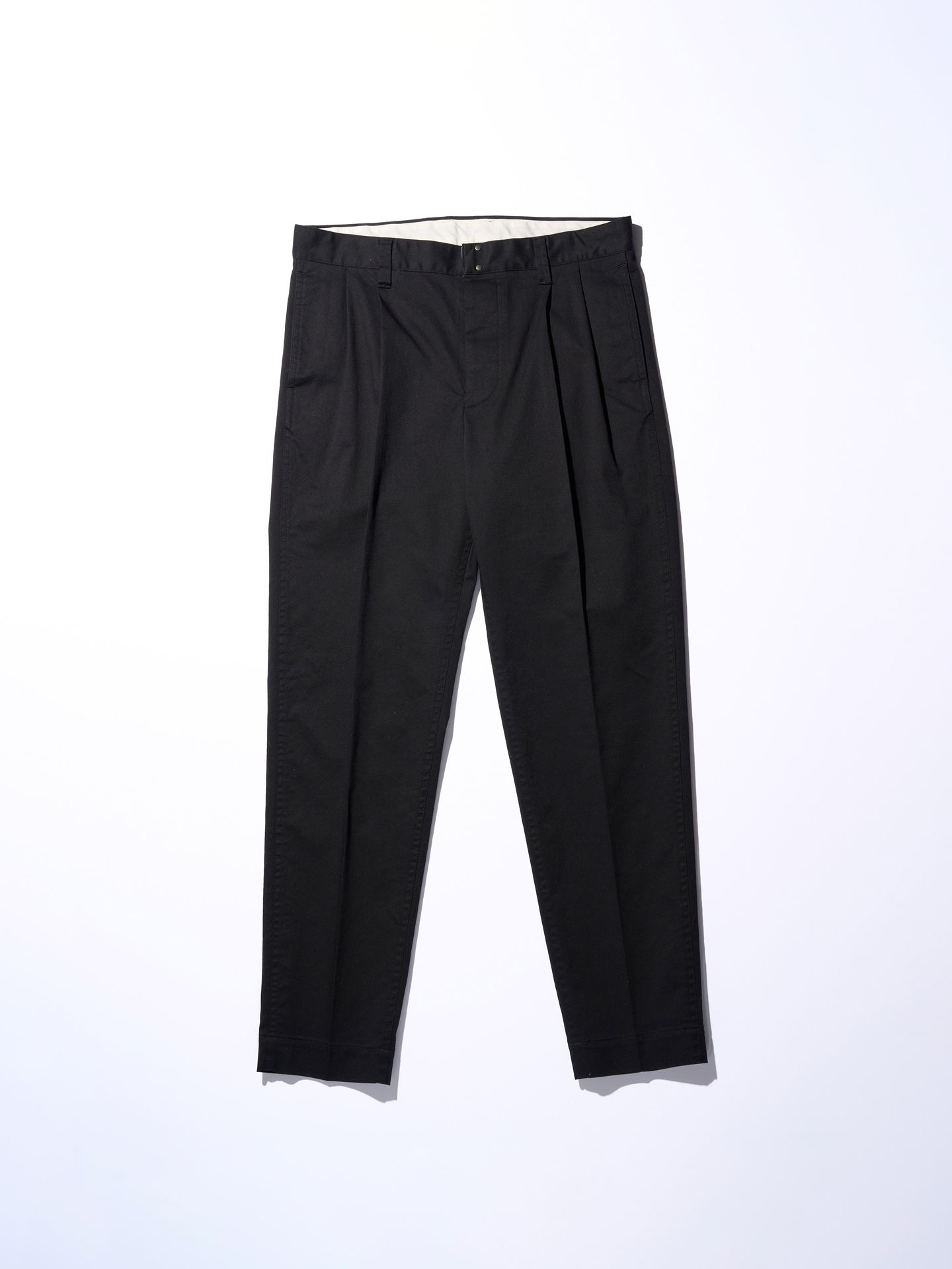 【予約品】 pressed tapered chino / チノパンツ / ブラック