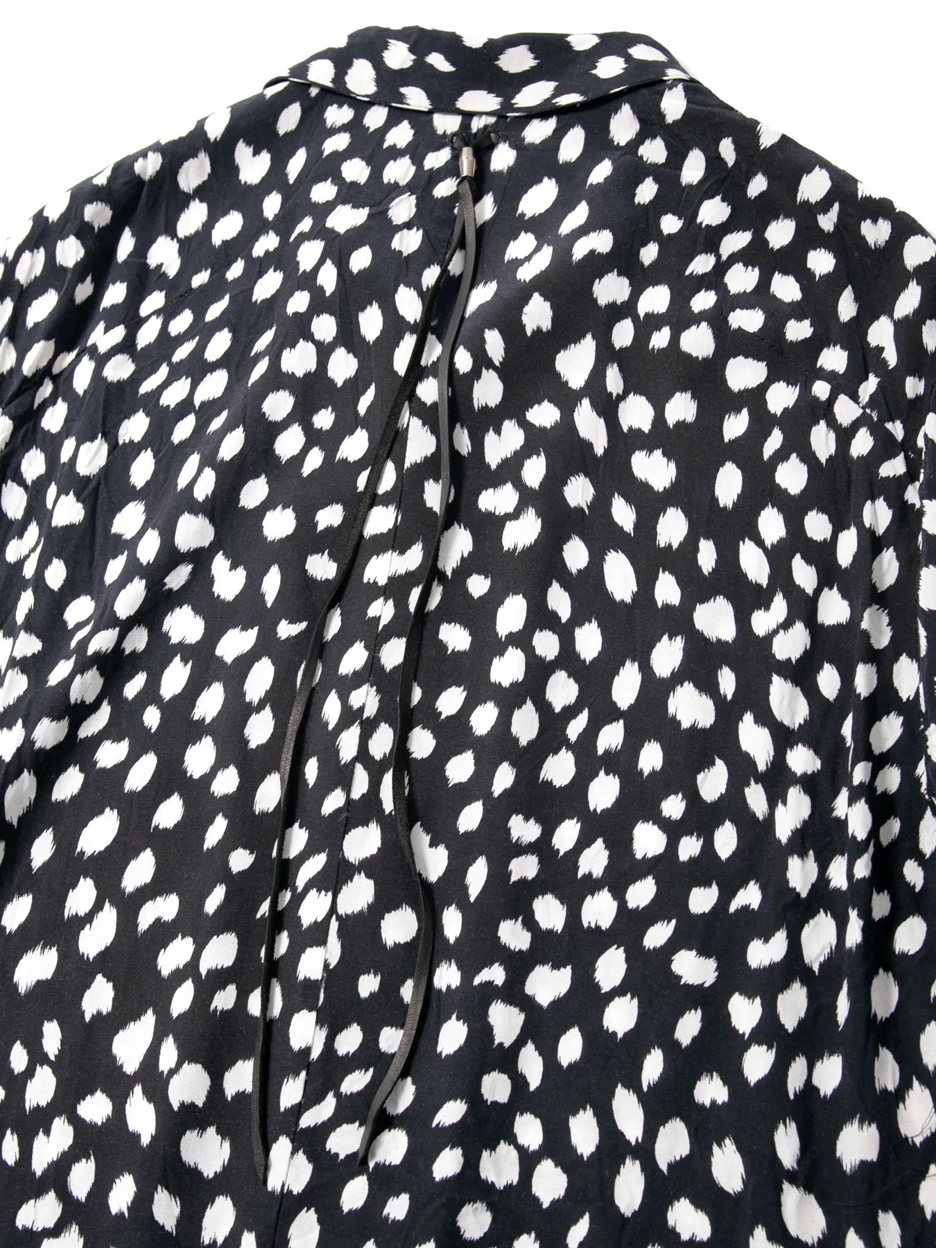 Leopard Printed Cupra Rayon H/S Open Collar Shirt / キュプラ レーヨン 豹柄プリントH/S 開襟シャツ / ブラック豹柄