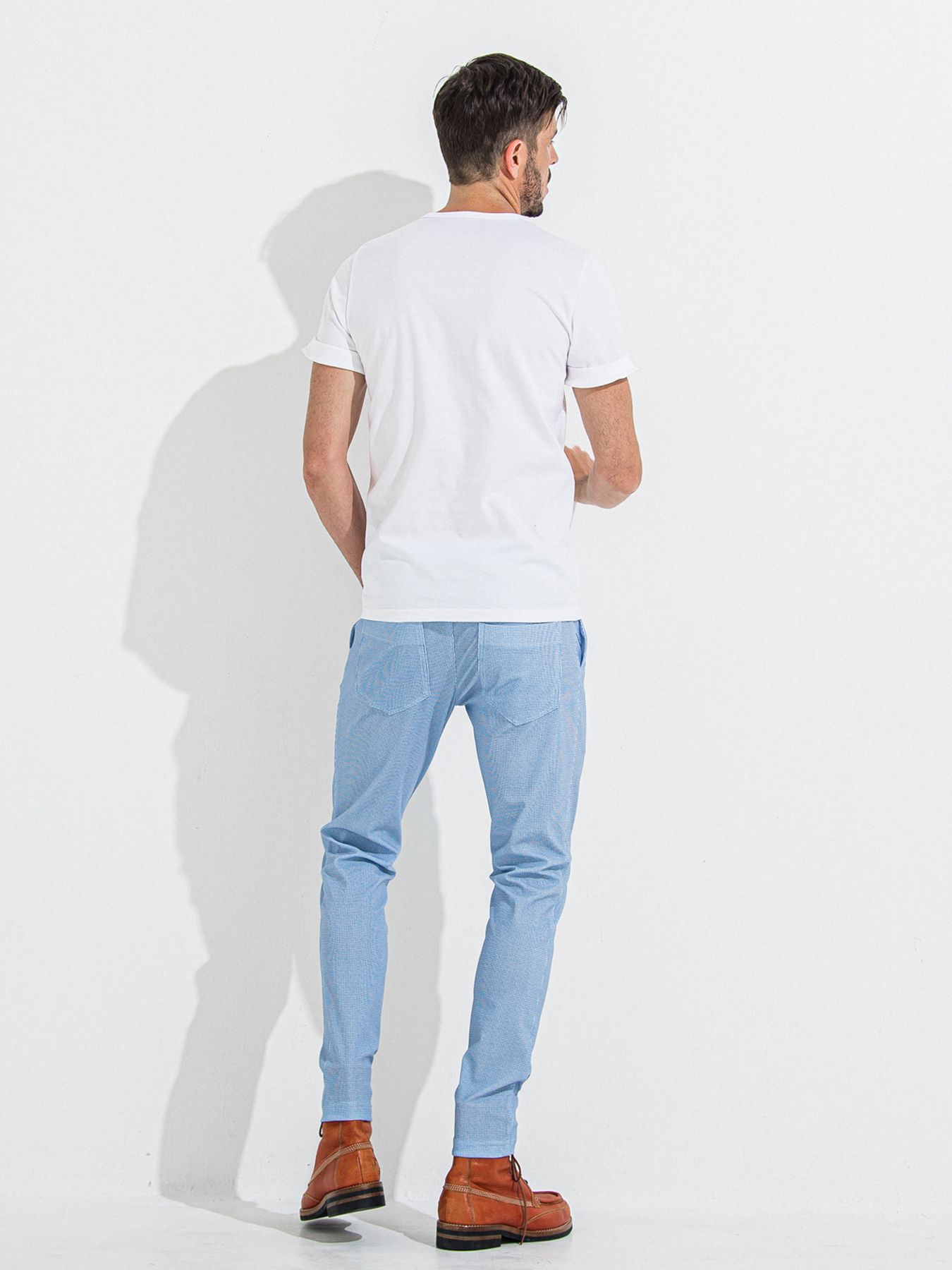 GIZA BASIC ROLL UP TEE / 無地白 ギザベーシックロールアップTシャツ / ホワイト