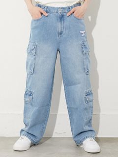 LOOSE FIT DENIM CARGO PANTS / ルーズフィット カーゴパンツ / ブルー