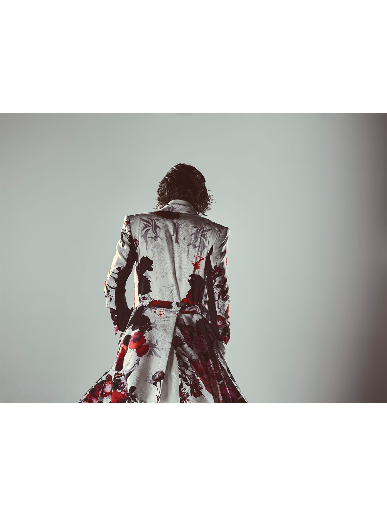 【予約品 6月29日(月) 締切】Goth Flora Suede Satin Flare Jacket / フレアジャケット / ホワイト