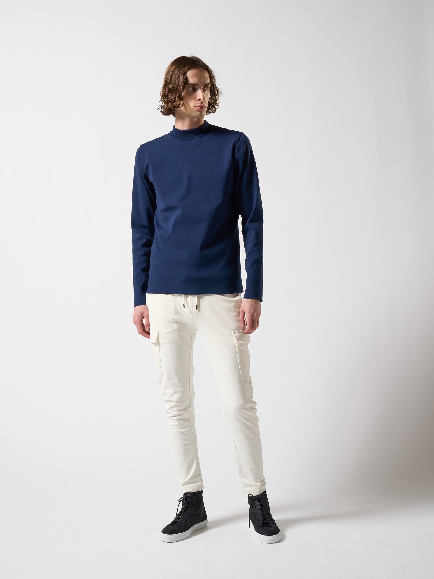 【予約品】 ct surf mock L/S / モックネックTシャツ / ネイビー