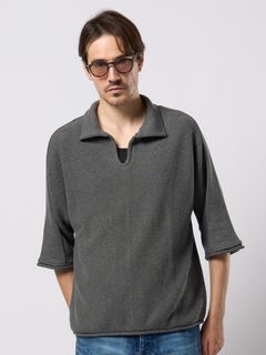 【予約品 9月23日(火) 締切】comfy skipper polo H/S / コンフィー スキッパーポロ ハーフスリーブ  / チャコール