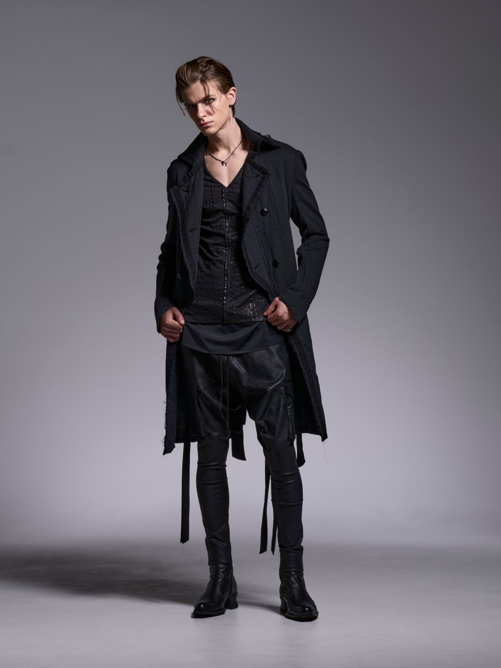 【予約品 1月4日(日) 締切】Gaze Napoleon Coat / ガーゼナポレオンコート / ブラック