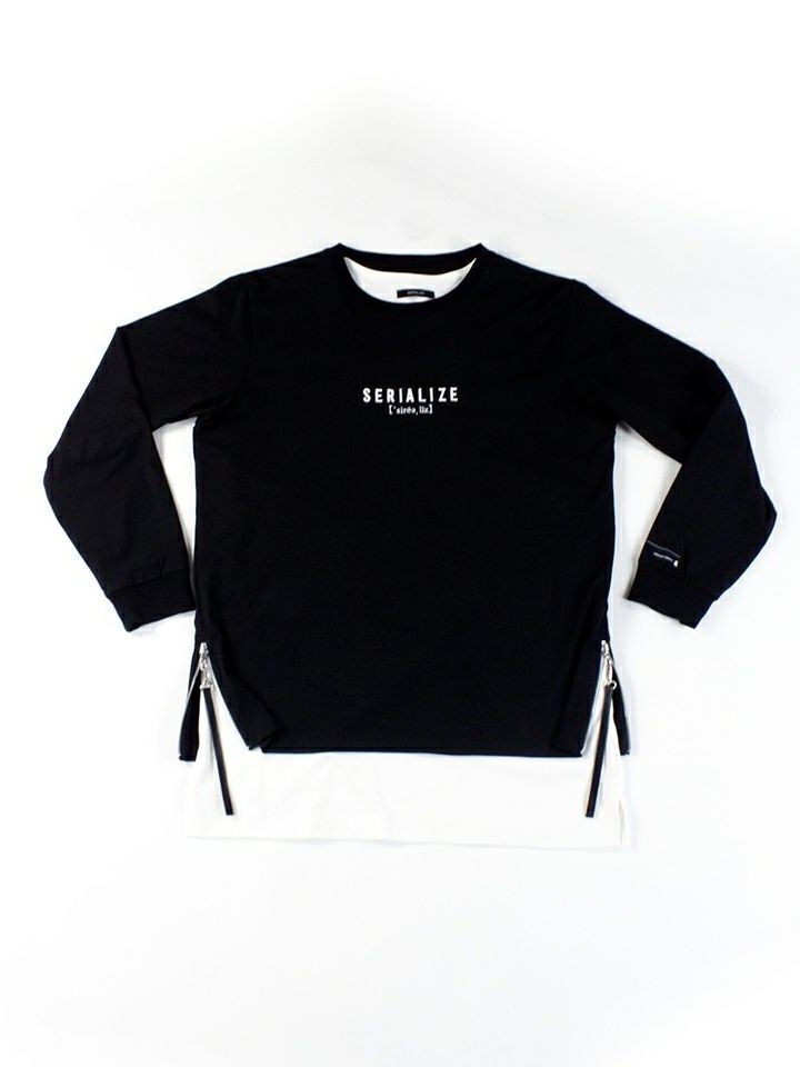 LOGO ZIP TEE×TANK TOP TシャツXタンクセット / ブラック×ホワイト