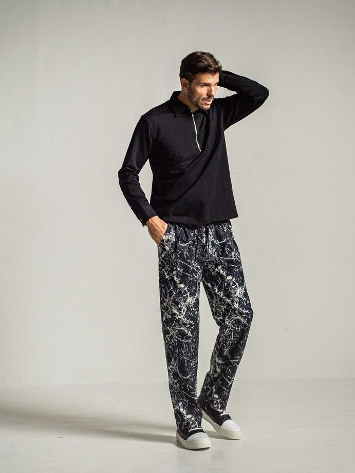 《予約9月1日18時締め》 MELTON WIDE TUCK PANTS  / ワイドタックパンツ / ペイントブラック