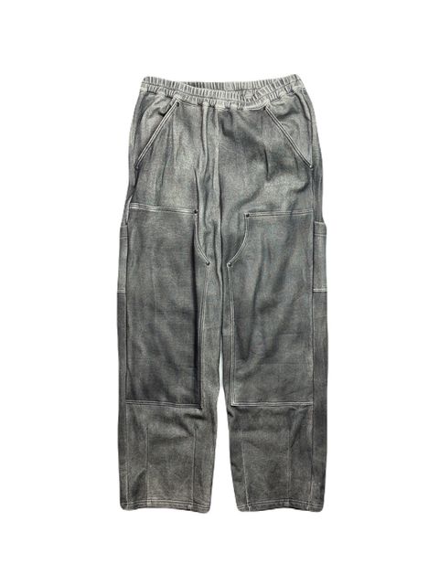 FOIL PRINT PANTS / 箔プリント ダブルニー スウェットパンツ  / グレー