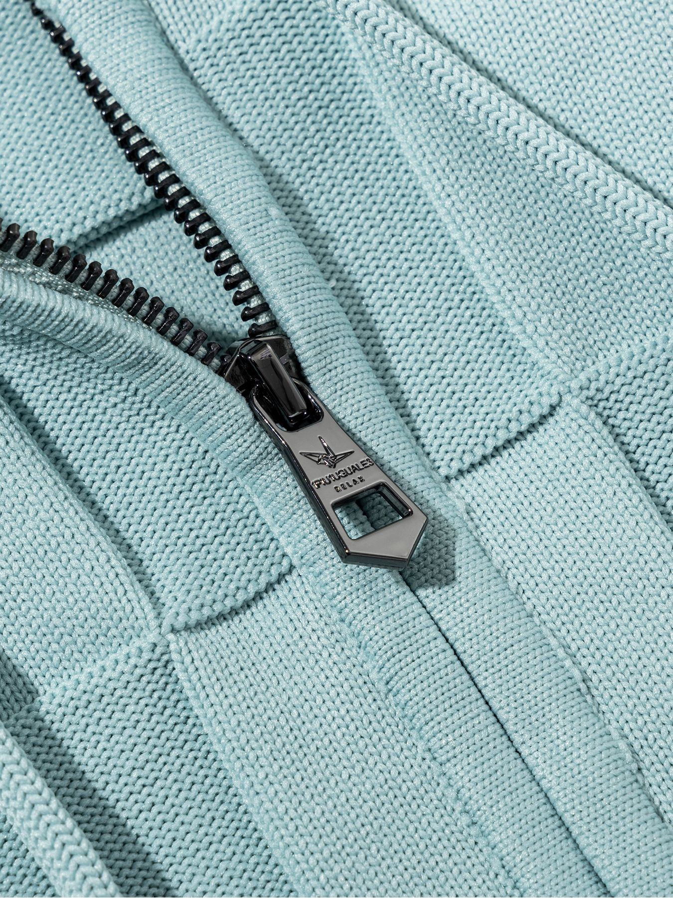 ブロックニットジップアップフーディー / ホワイト