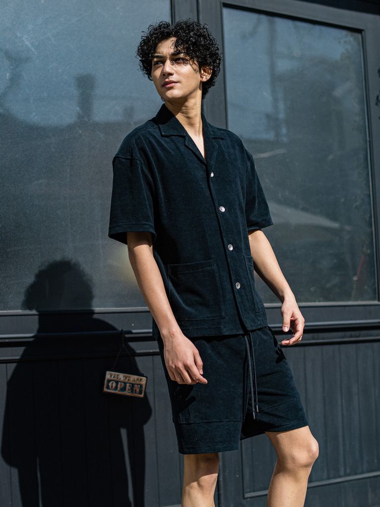 《予約品3月3日18：00締め》 PILE BEACH SHIRTS / パイルシャツ / ブラック