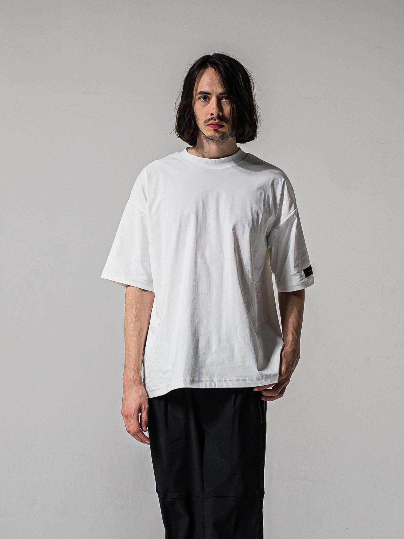 【予約品 11月16日(日) 締切】SIDE RC OVER T / サイドロゴプリント オーバーサイズ ナイロンTシャツ / ホワイト