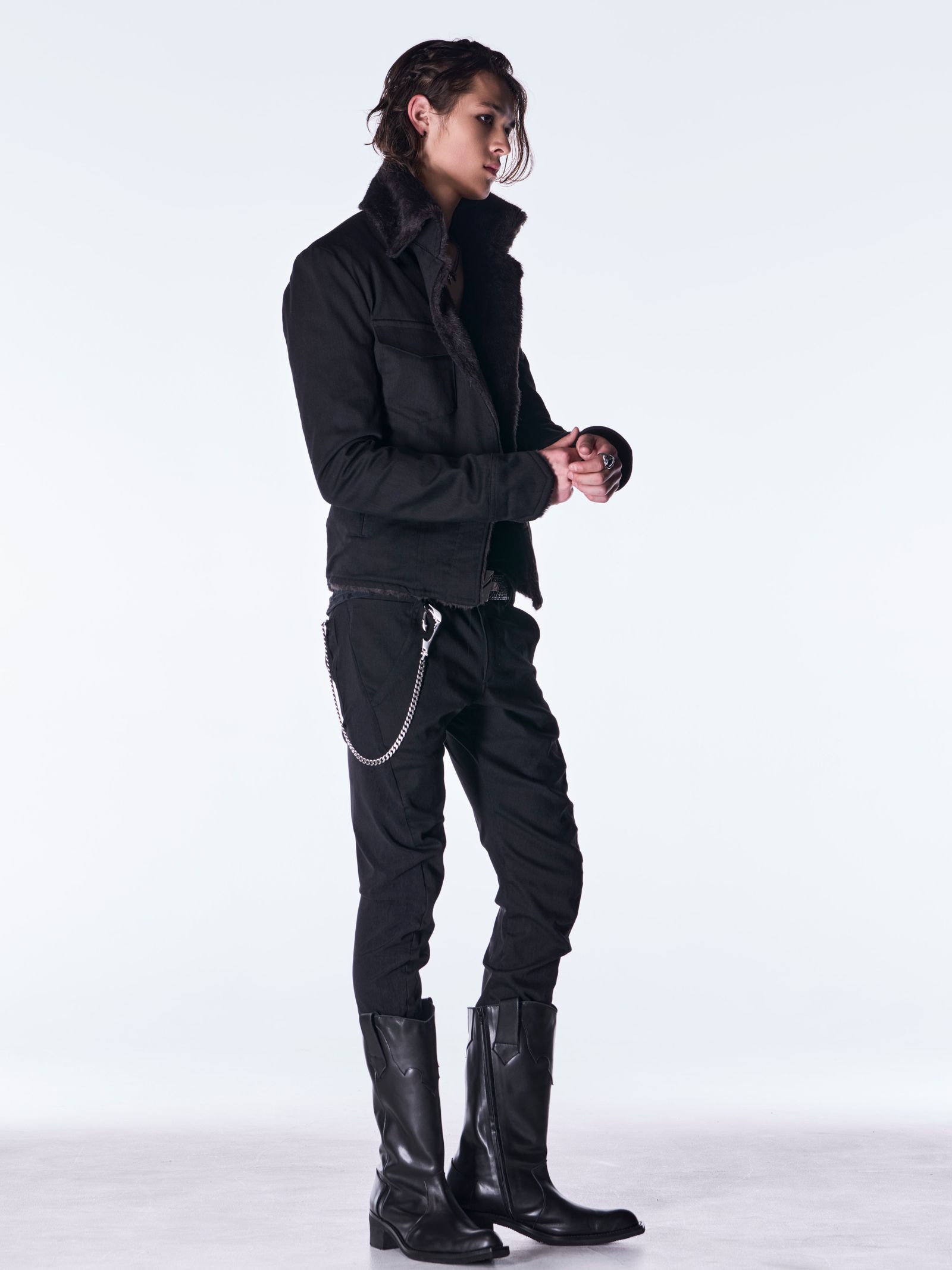 【予約品 6月29日(月) 締切】Denim Curve Pants / デニム カーブパンツ / ブラック