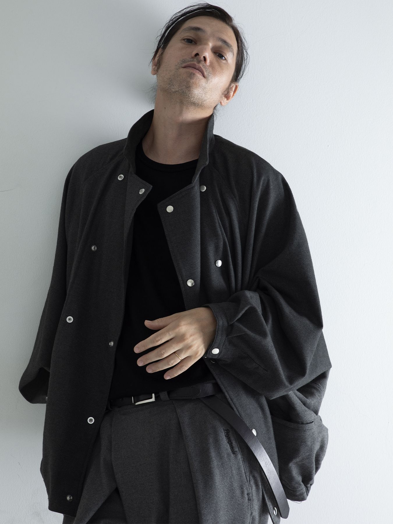 【予約品 】FRENCHDOLMA / ドルマンスリーブ ブルゾン / 杢ブラック