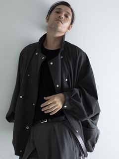 【予約品 】FRENCHDOLMA / ドルマンスリーブ ブルゾン / 杢ブラック