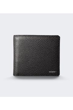 二つ折り財布 Grind Leather / Black 【aniary】