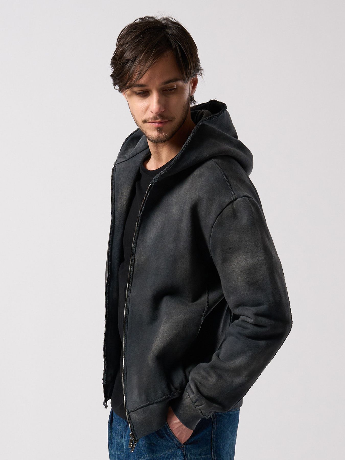 【予約品 4月19日(日) 18時締切】fade zip-up hoodie / フェード ジップアップ フーディー / フェードブラック