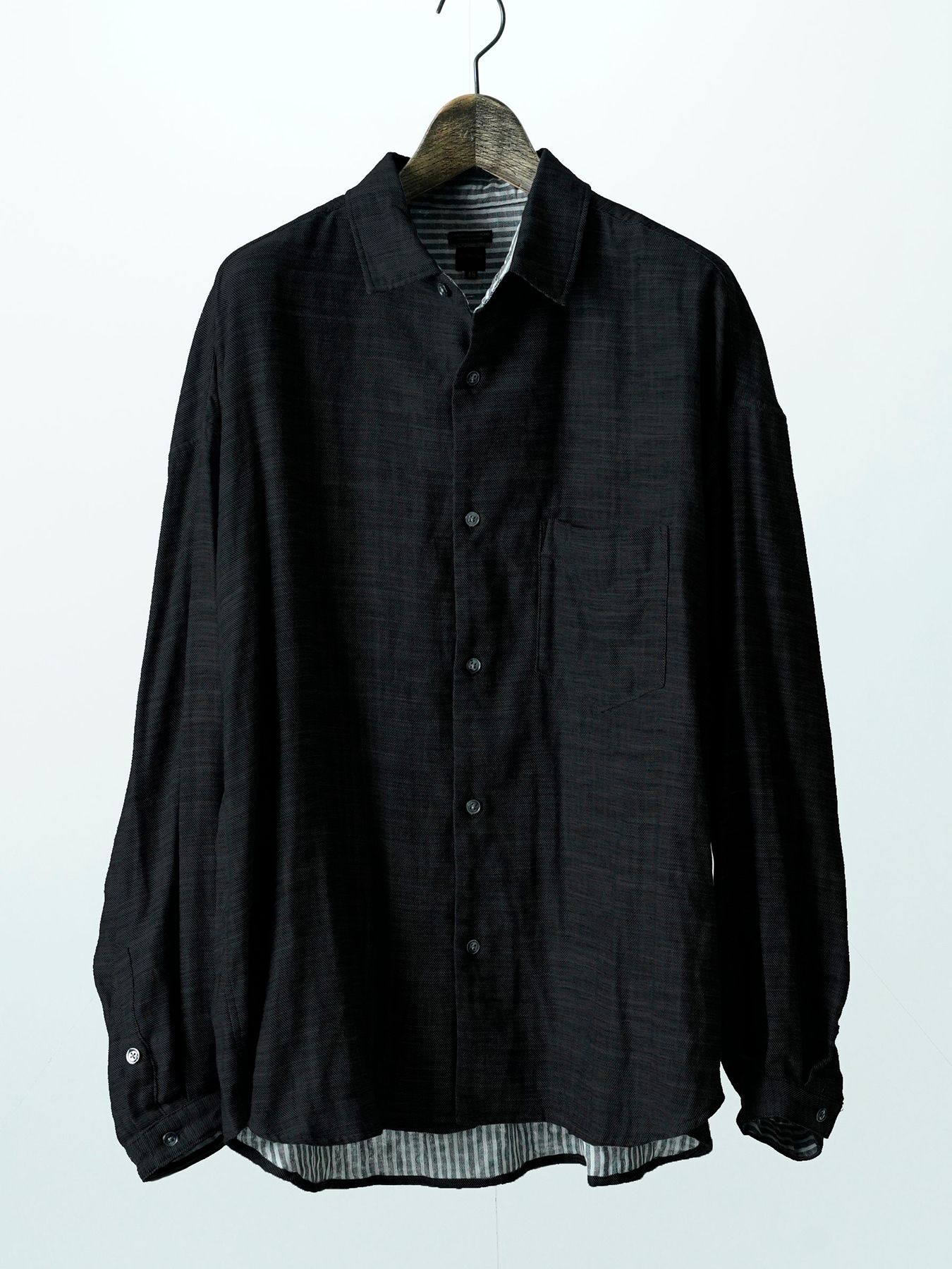 【予約品 11月9日(月) 締切】BACKSTRIPESHIRT / バックストライプシャツ / ブラック