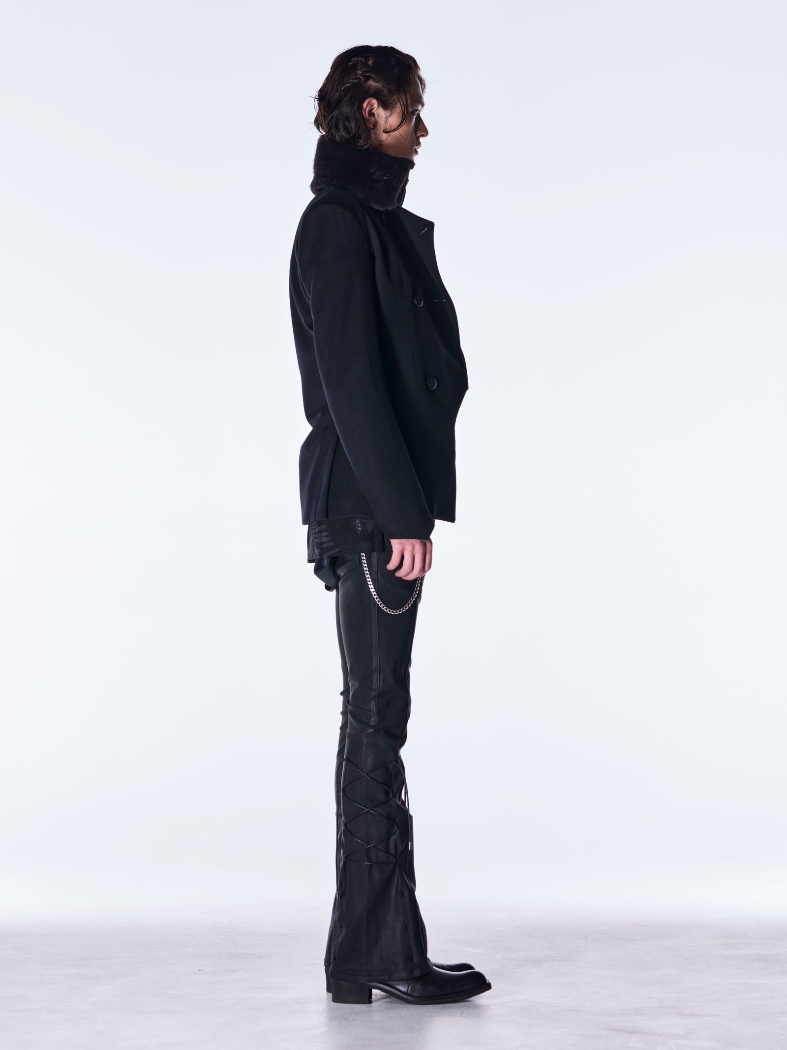 【予約品 6月29日(月) 締切】Beaver Fur Napoleon Jacket / ファー ナポレオンジャケット / ブラック