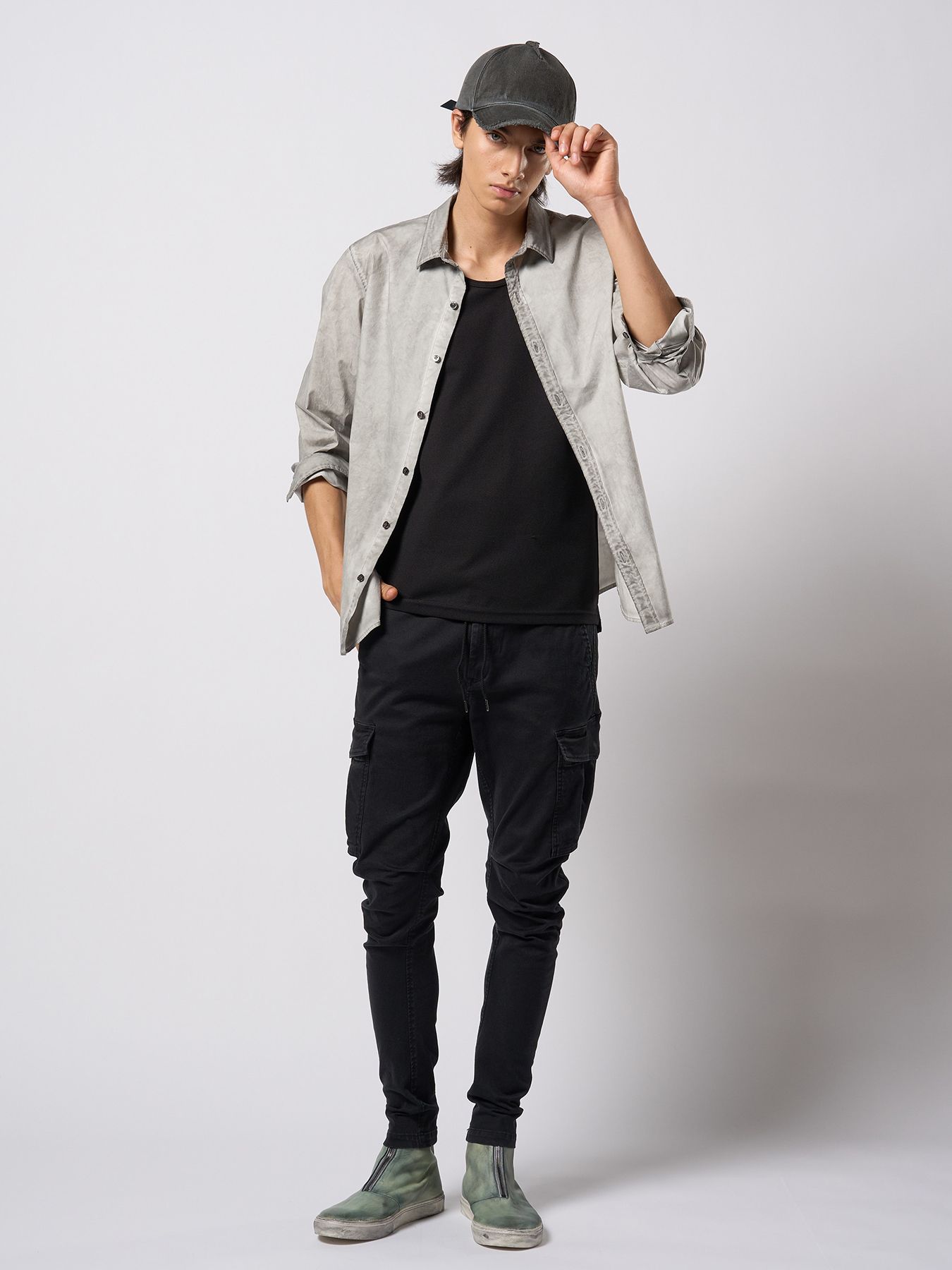 【予約品 9月23日(火) 締切】dyed regular shirt / コールドダイ レギュラーシャツ / ライトグレー