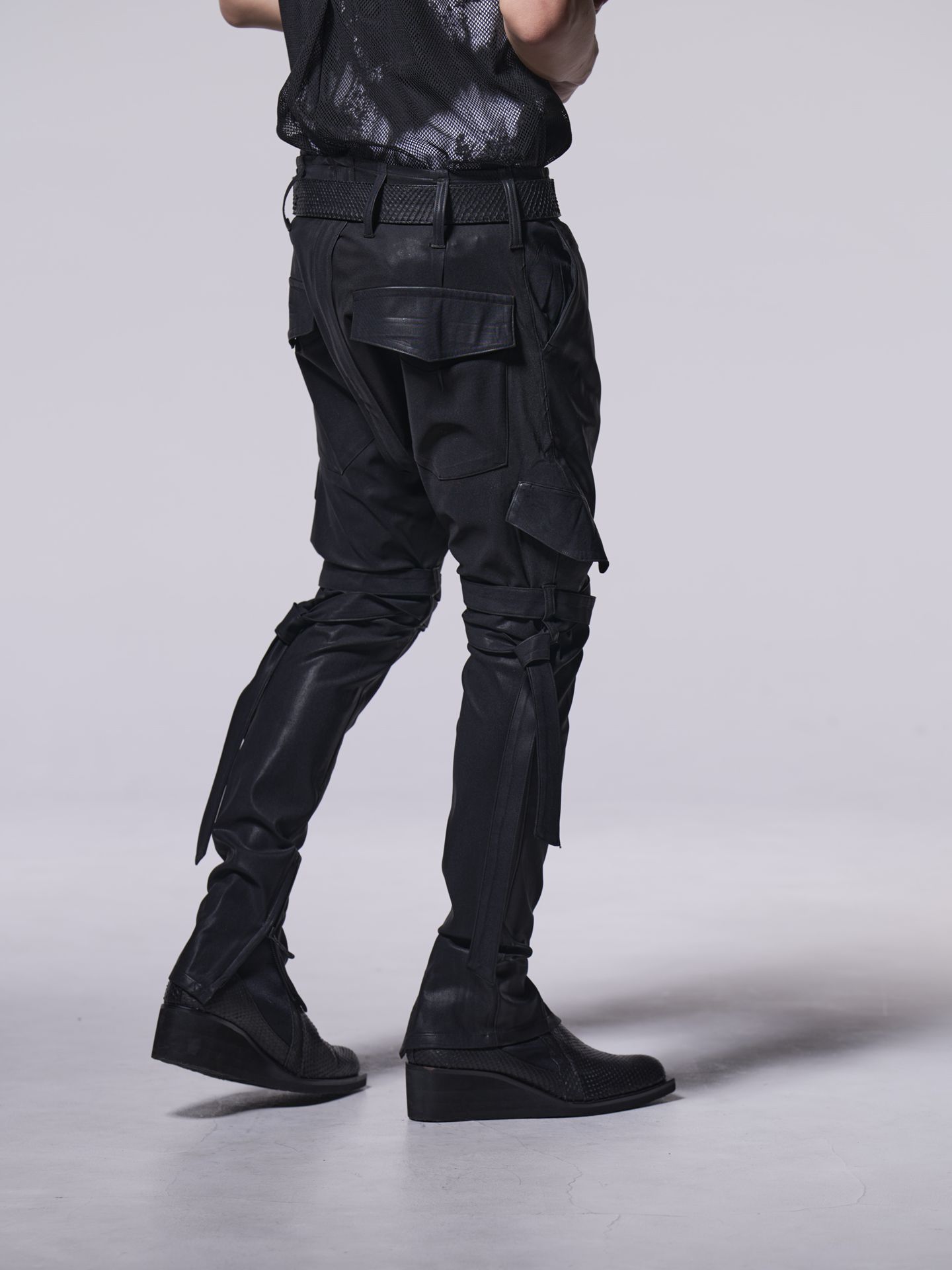 《予約品》 BeltedSarouelPants / サルエルパンツ / ブラック・コーティング