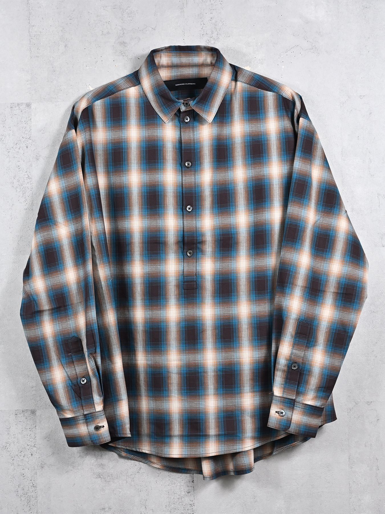 【予約品 11月16日(日) 締切】PULL JACK SHIRTS / プルオーバー ジャックシャツ / ブルーブラウン