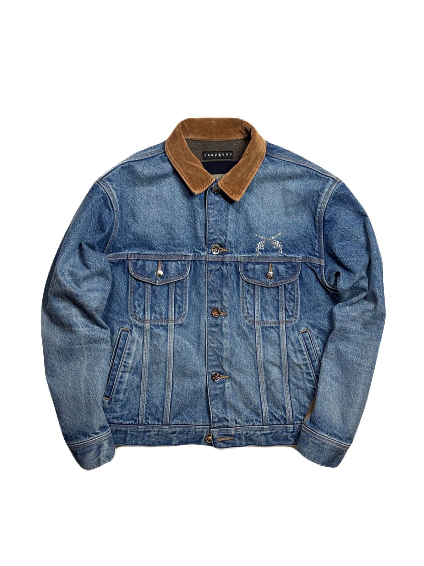 【予約品 3月9日(月) 18:00 締切】VIN/DEN/JK USED/SWAR / USED加工 クリスタルクロスガン ヴィンテージ デニム ジャケット / ブルー