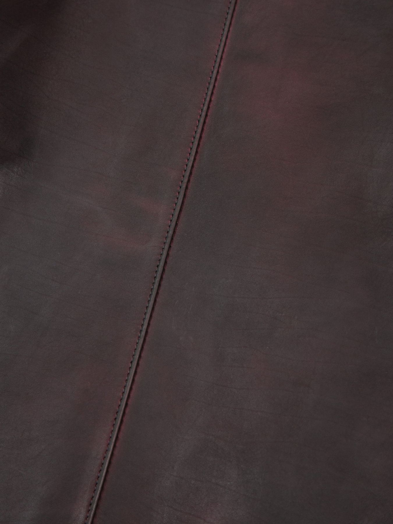 Full tanned Calfskin Garment Burning Dyed Hight Neck Blouson F / カーフスキン ハイネック ブルゾン / NINA（ニーナ） クリムゾンレッド