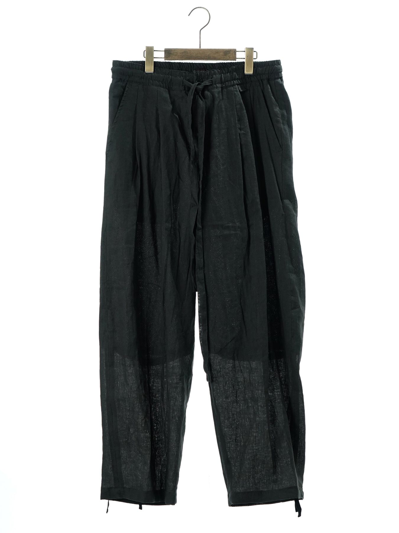 【予約品 11月23日(日) 締切】LINENTROUSERS / リネン2タックスラックス / BLACK