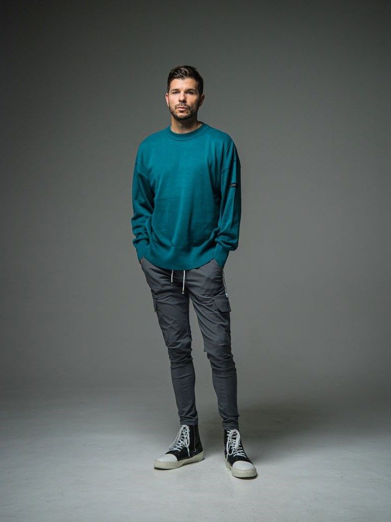 SILK KNT OVER LONG SLEEVE  / スリーブセーター / グリーン 【RESOUND CLOTHING】