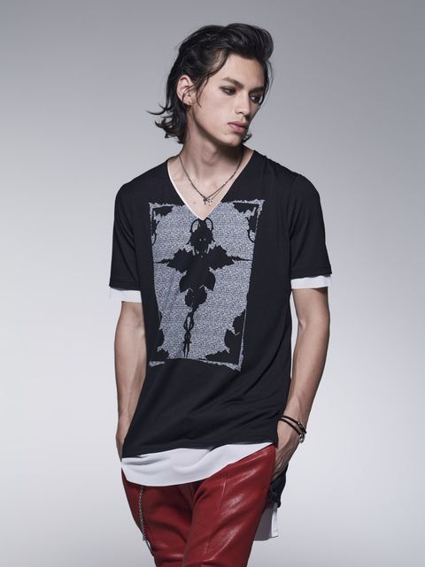 《予約品》 LayeredT-Shirt / レイヤードTシャツ / ブラック・ホワイト 【kiryuyrik】 7月以降入荷予定