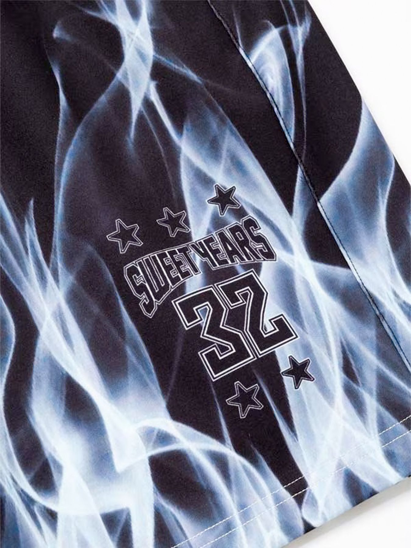 Wネームコラボ beauty:beast × SY32 SWEAT SHORT PANTS / ブラック×ホワイト【SY32 by SWEET YEARS】