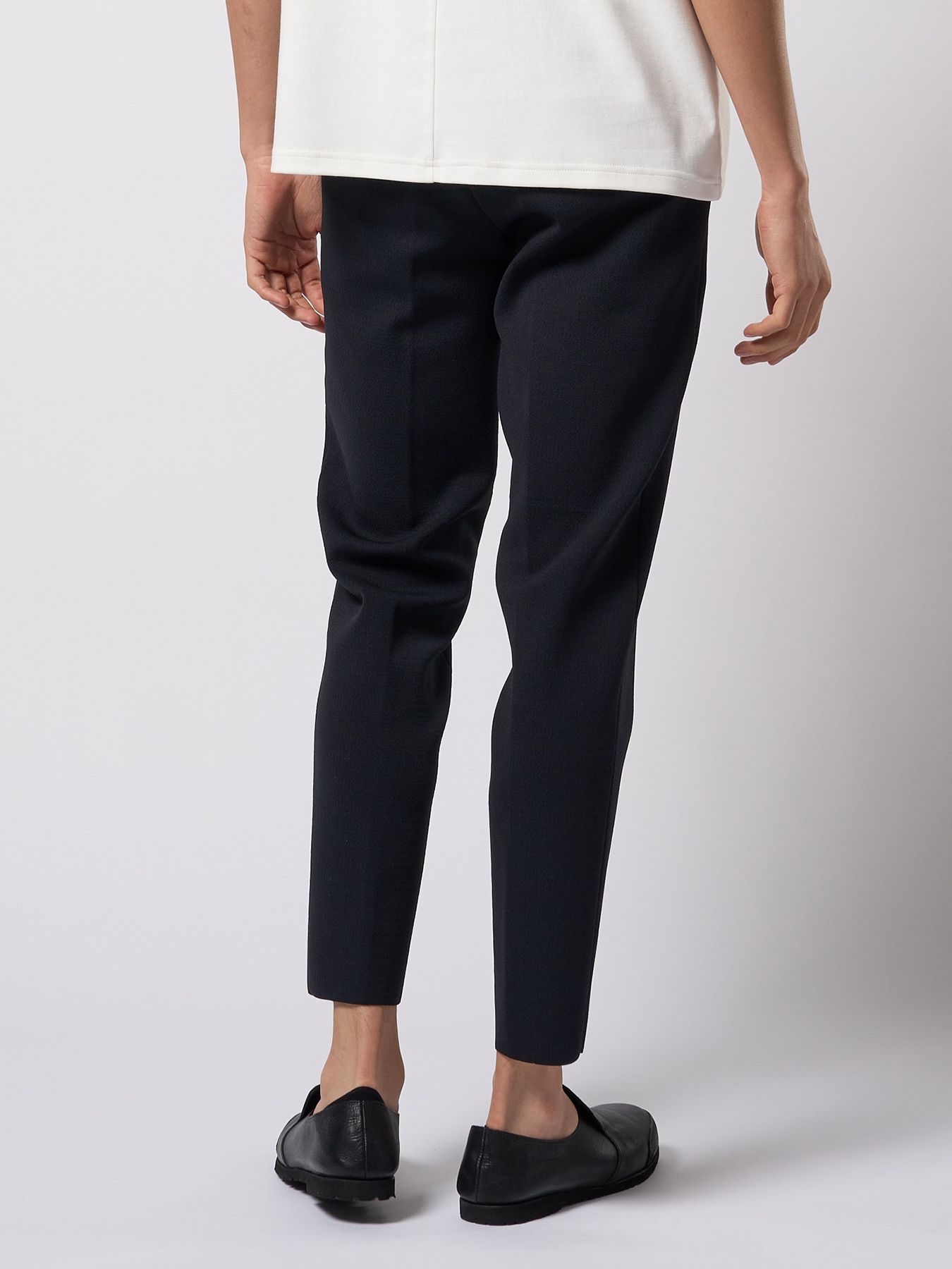 【予約品 9月23日(火) 締切】function knit easy slacks (jacquard check) / ファンクションニットイージースラックス (ジャガードチェック) / ブラックチェック