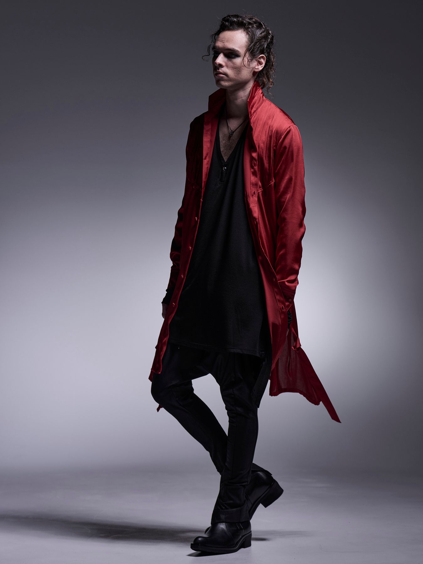【予約品 7月13日(日) 締切】Pin Tuck Flare Shirt / ピンタックフレアシャツ / レッド