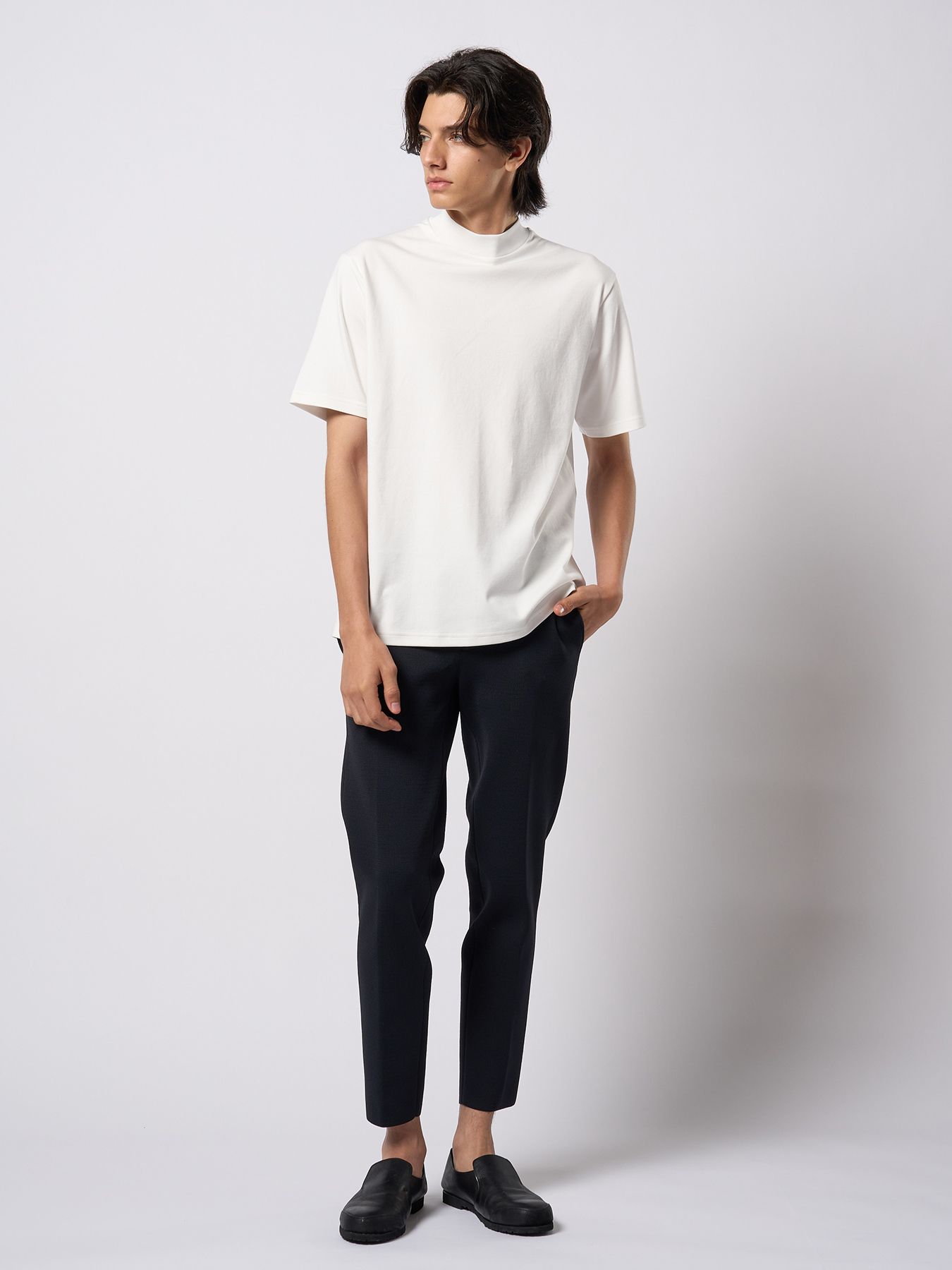 【予約品 9月23日(火) 締切】function knit easy slacks (jacquard check) / ファンクションニットイージースラックス (ジャガードチェック) / ブラックチェック