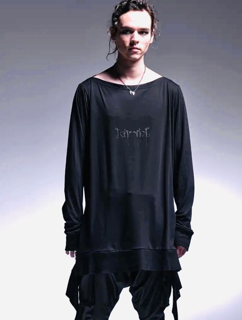 Boat Neck Flare T-Shirt / ボートネック フレアTシャツ / ブラック