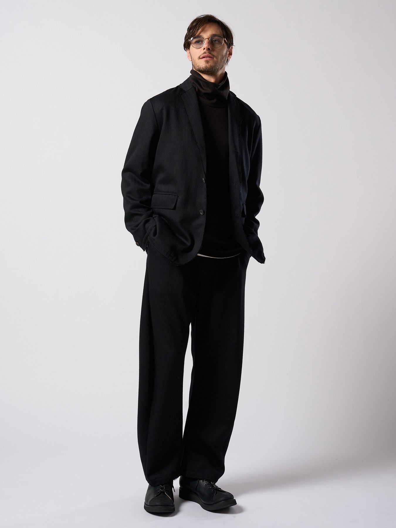 【予約品 4月19日(日) 18時締切】venetian stripe single jacket / ヴェネツィアン ストライプ シングルジャケット / ブラック