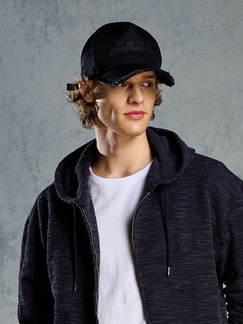 【予約品 1月25日(日) 締切】muta × wjk collection：wave cut-off mesh cap / ウェーブ カットオフ メッシュキャップ / ブラック