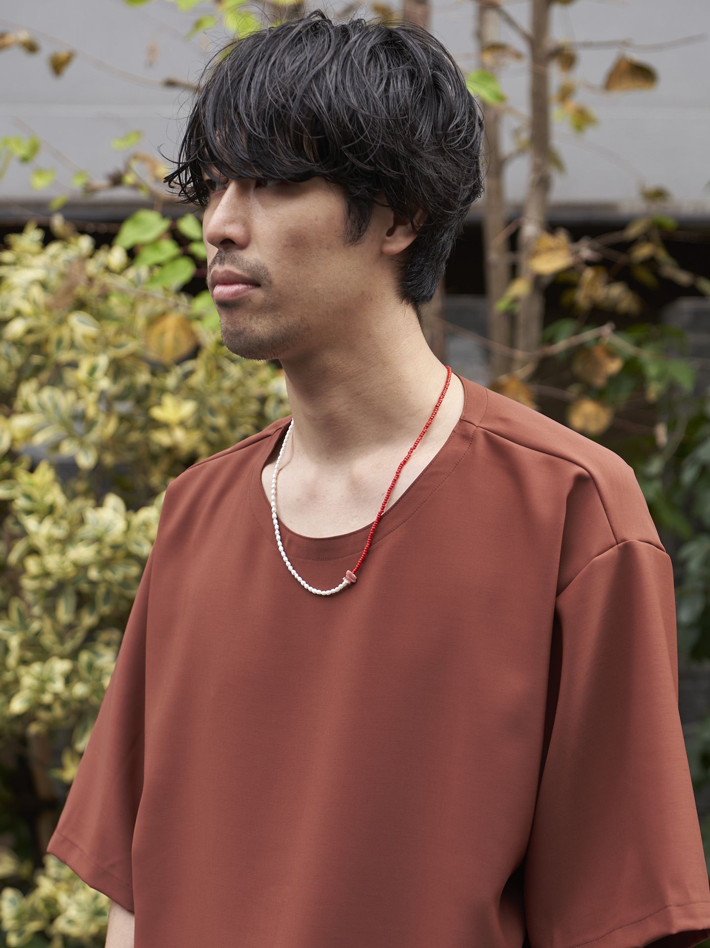 《予約品》 GEMSTONE TOP NECKLACE / ネックレス / レッド 【Iroquois.SENTI】