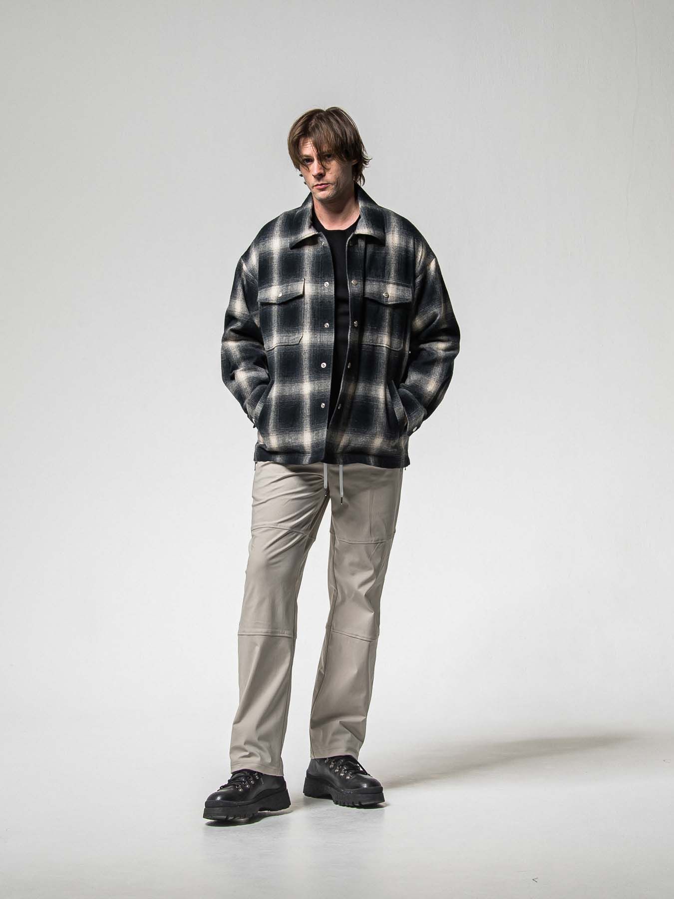 【予約品 8月31日(日) 締切】FLANNEL CHECK JK / フランネルチェック ジャケット / ブラック