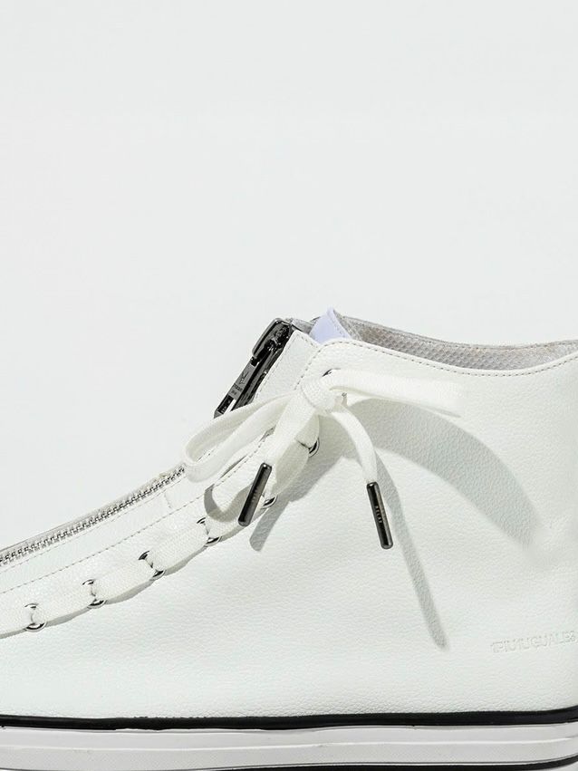 LUXURIOUS ZIP ハイカットスニーカーホワイト 【1PIU1UGUALE3 RELAX】