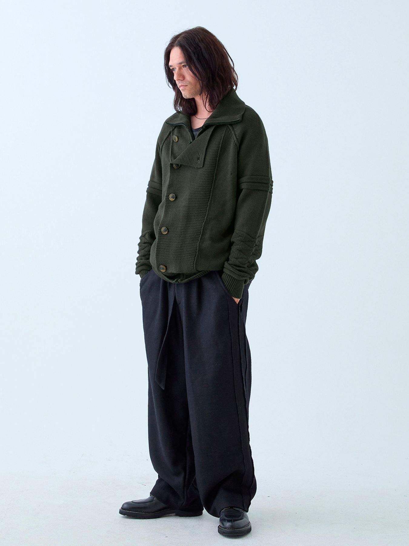 【予約品 6月2日(月) AM10時 締切】Standrop / ニットブルゾン / チャコール