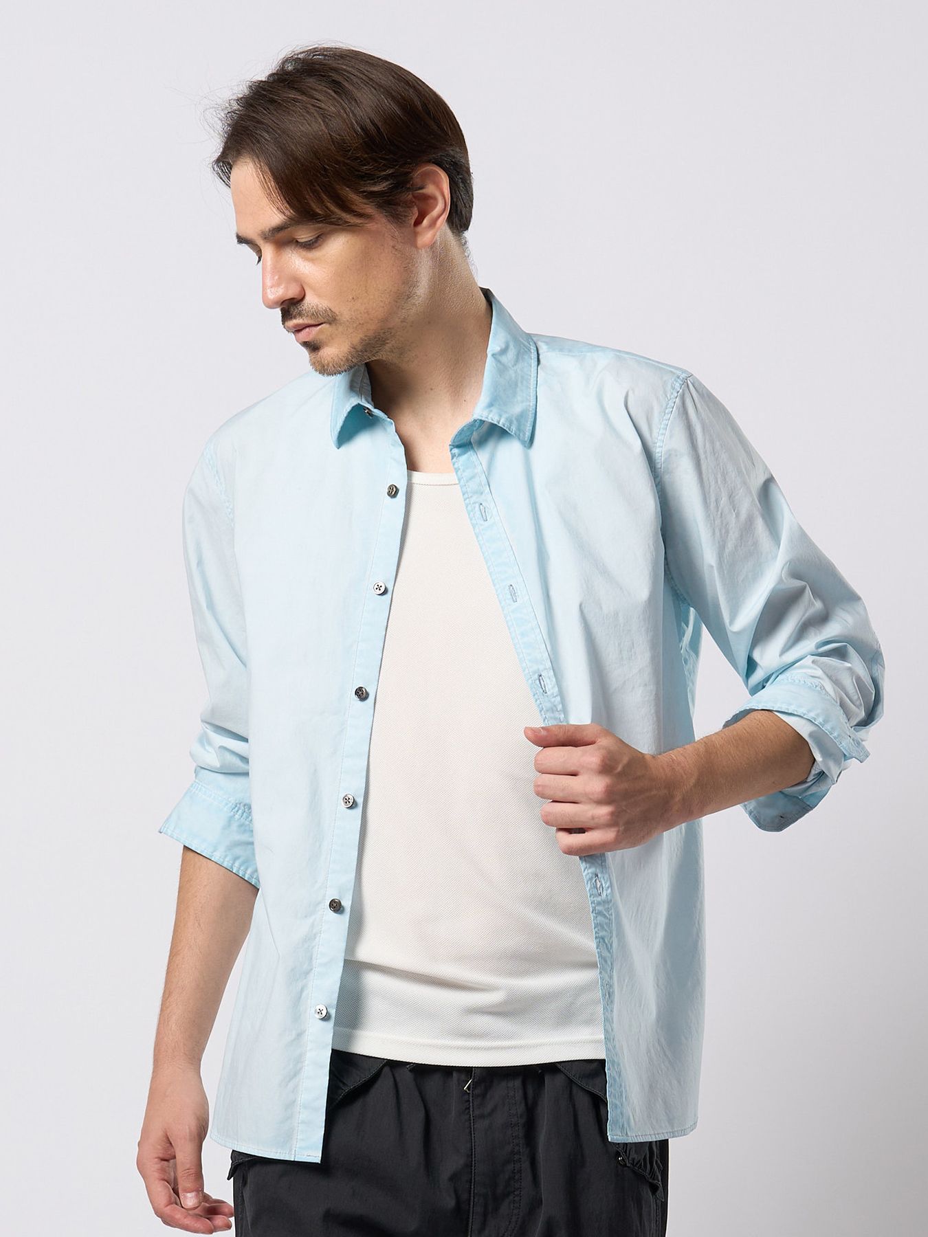 【予約品 9月23日(火) 締切】dyed regular shirt / コールドダイ レギュラーシャツ / アイスブルー