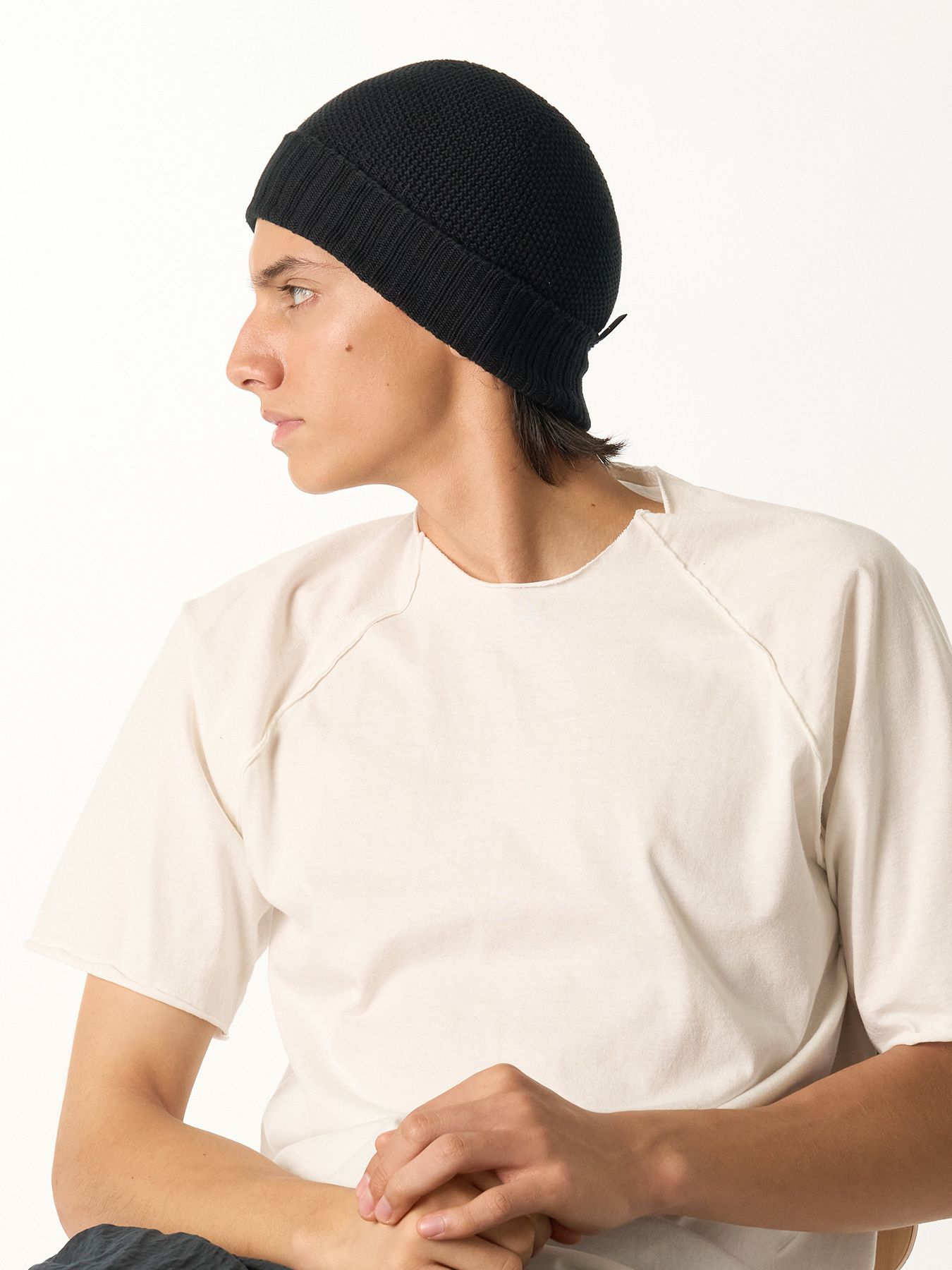 【予約品 9月23日(火) 締切】comfy 2-way knit watch / コンフィー 2ウェイ ニットワッチキャップ / ブラック