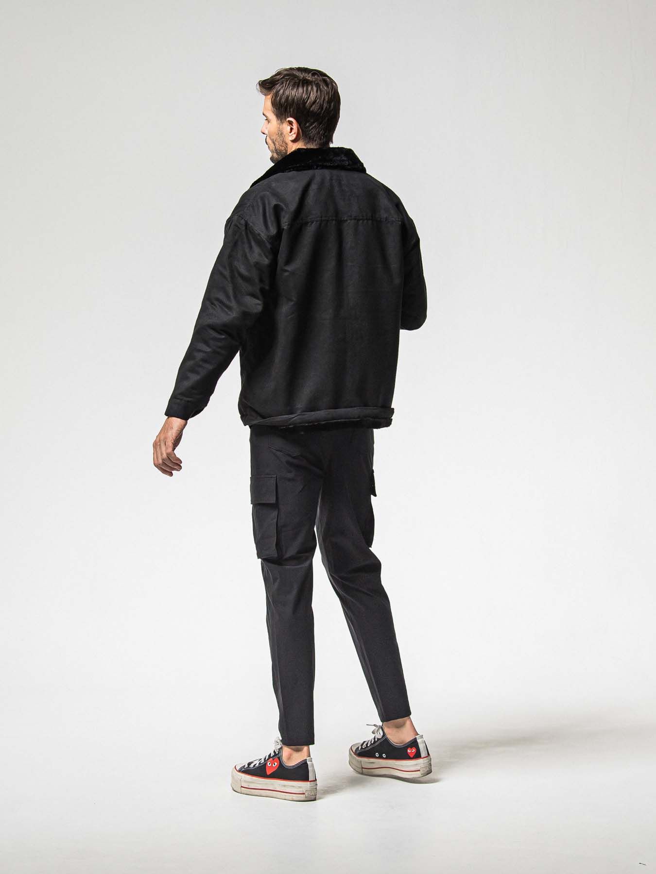 【予約品 】SUEDE FUR CAVER ALL / スウェードファーカバーオール / ブラック