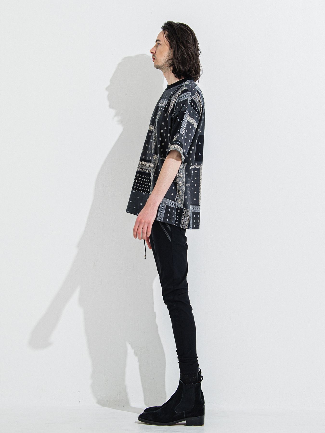 BANDANA OVER TEE / バンダナオーバーサイズTシャツ / ブラック