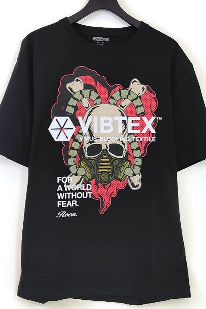VIBTEX GASMASK SKULL BIG-T / ブラック 【Roen】