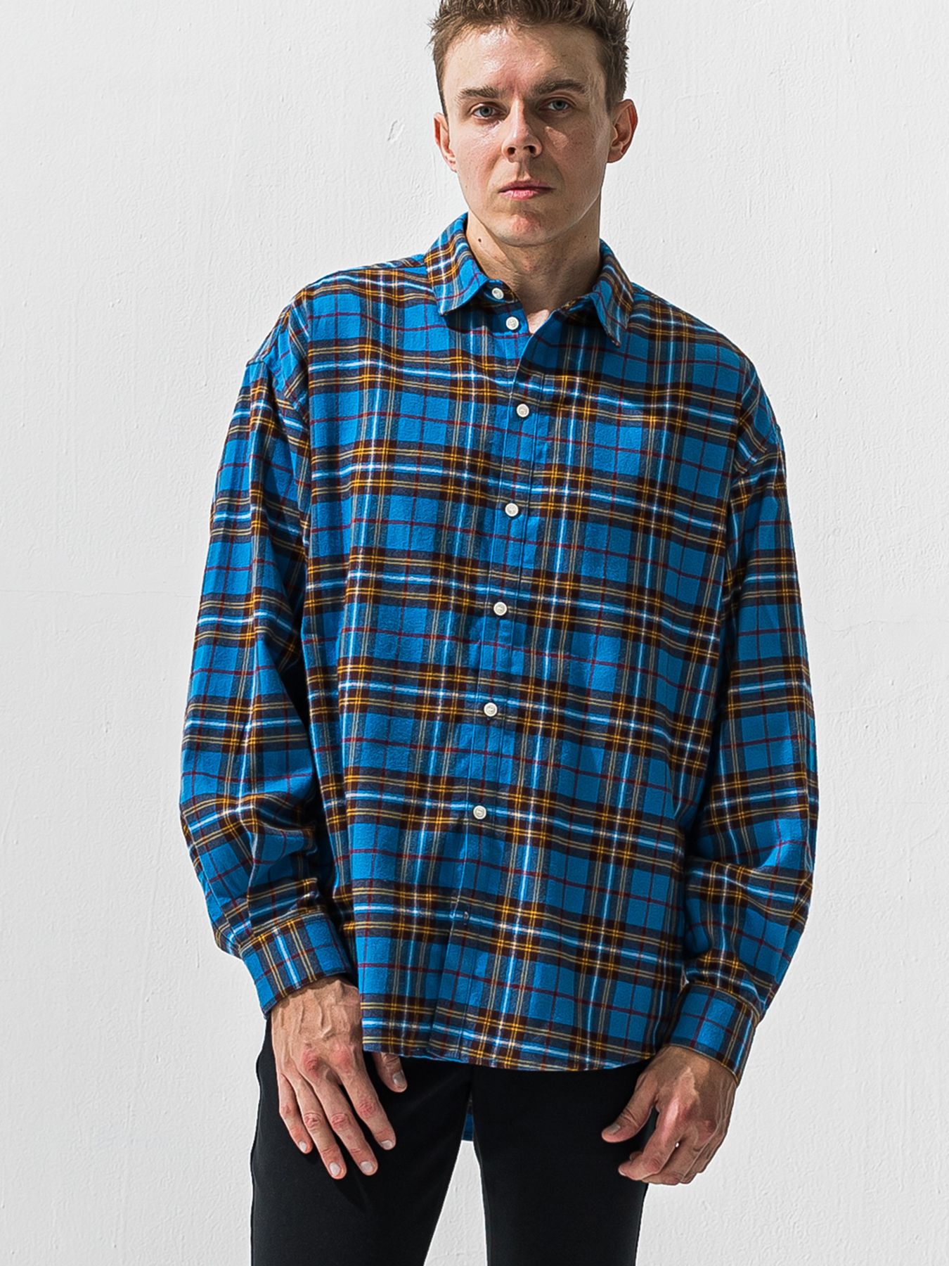 【予約品 9月6日(日) 締切】FLANNEL JACK SHIRTS / オーガニックコットン フランネルチェック ジャックシャツ / ブルー